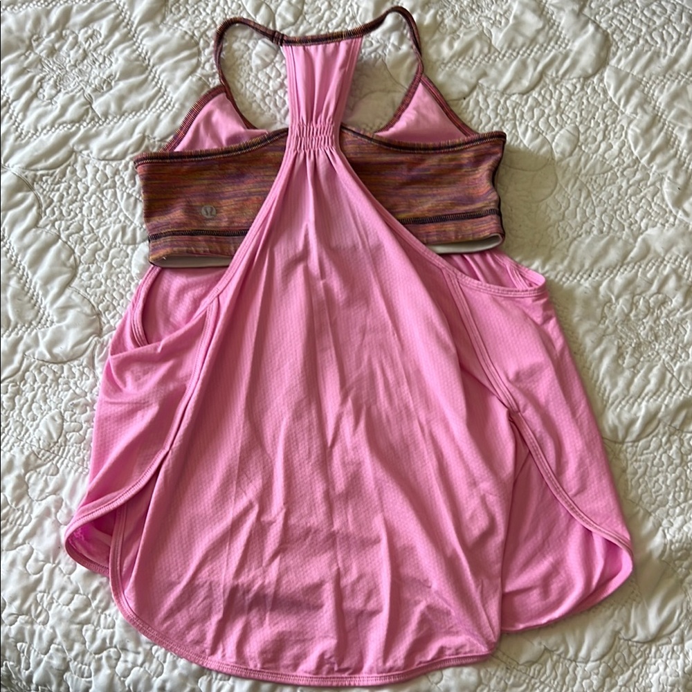 Lululemon Athletica Pink Backless Asymmetrical Tank Top